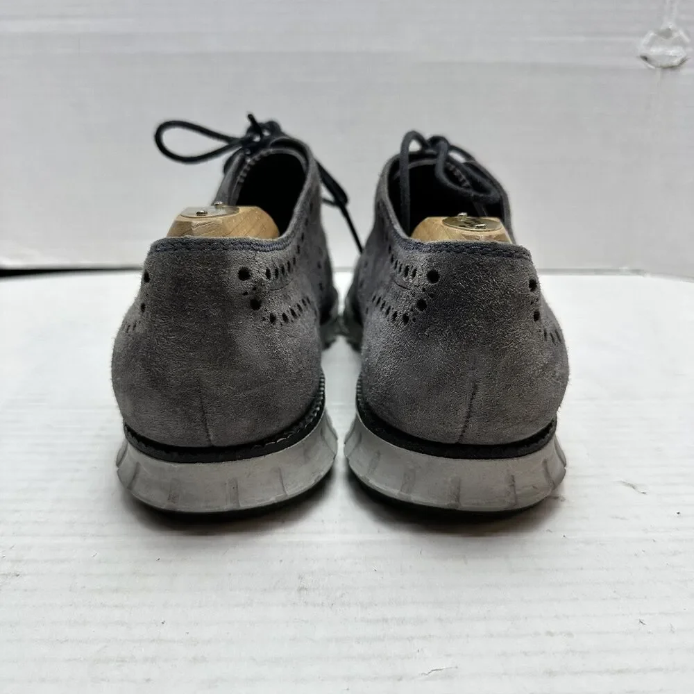Cole Haan ZEROGRAND Shoes Mens 9.5 M BT Gray Leather Wingtip Oxfords
